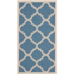 Safavieh Courtyard Quatrefoil Blue, Beige 48x67"