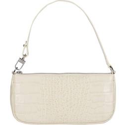 BY FAR Rachel Croco Embossed Shoulder Bag Beige