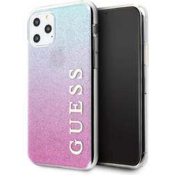 Guess GUHCN65PCUGLPBL iPhone 11 Pro Max rožine-melyna rožine melyna kietas deklas Glitter Gradient