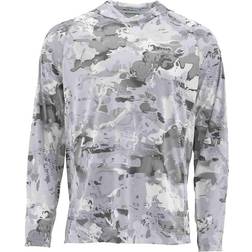 Simms SolarFlex Long-Sleeve Hoodie for Men Cloud Camo Grey