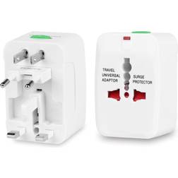 iMounTEK Universal All-In-One Travel Adapter Plug Surge Protector Outlet White Other Single White