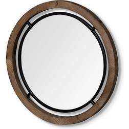 Josi Black and Brown Round Wood Frame