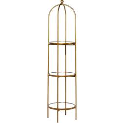 9th & Pike(R) Tall Antique Gold Metal 3-Tier Shelf Gold