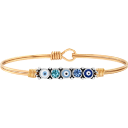 Luca + Danni Evil Eye Bangle Bracelet - Gold/Silver/Aquamarine/Blue/White/Black