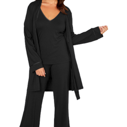 Cosabella Bella Curvy 3 Piece Set with Robe - Black