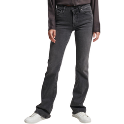 Superdry Mid Rise Slim Flare Jeans - Black