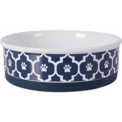 Bone Dry Pet Lattice Nautical Pet Bowl Large 2pcs