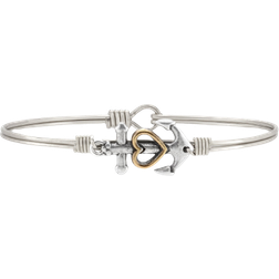 Luca + Danni Anchor Bangle Bracelet - Silver/Gold