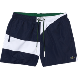 Lacoste Heritage Graphic Patch Light Swimming Trunks - Navy Blue/White