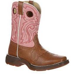 Durango Boot Little Kid Tan Lacey Western Boot - Tan & Pink