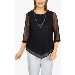 Alfred Dunner Petite Classics Popcorn Knit Top