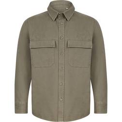 Front Row Mens Cotton Drill Overshirt (Khaki)