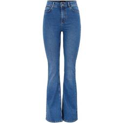 Pieces Peggy Flared High Waist Jeans - Blue Denim