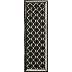 Safavieh Courtyard Quatrefoil Beige, Black 27x120"