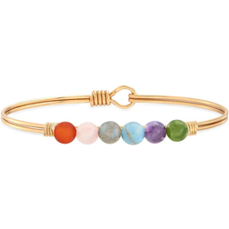 Luca + Danni Energy Stone Bangle Bracelet - Gold/Multicoloured