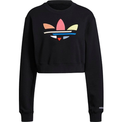 Adidas Womens Adi-color Shattered Trefoil Cropped Sweatshirt - Black