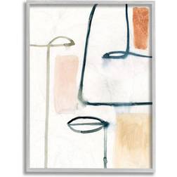 Stupell Industries Color Block Facial Features Abstract Framed Art 16x20"