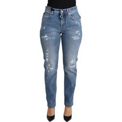 Dolce & Gabbana Tattered Skinny Denim Cotton Blend Jeans IT48