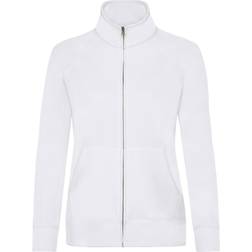 Fruit of the Loom Ladies/Womens Lady-Fit Fleece Sweatshirt Jacket (White)