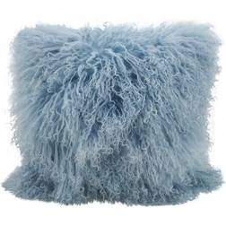 Saro Lifestyle Mongolian Lamb Fur Complete Decoration Pillows Blue (50.8x50.8)