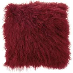 Saro Lifestyle Mongolian Lamb Fur Complete Decoration Pillows Red (50.8x50.8)