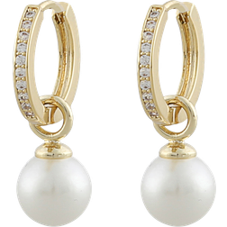 Snö of Sweden Core Ring Earrings - Gold/Transparent/Pearls