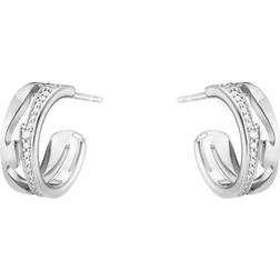 Georg Jensen Fusion Earrings - White Gold/Transparent