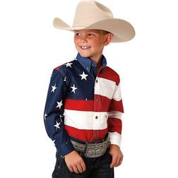 Roper Boys American Flag L/S Shirt