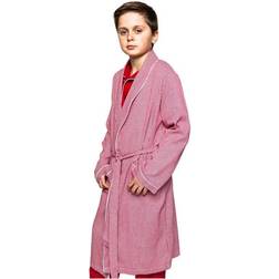 Petite Plume Kid's Mini Gingham Flannel Robe - Red