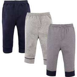 Luvable Friends Baby Boy's Tapered Ankle Pants 3-pack - Navy Grey