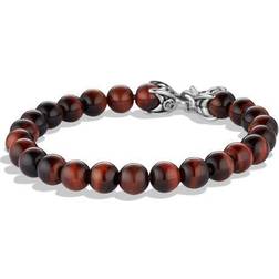 David Yurman Spiritual Beads Bracelet with Tiger Eye Silver/Red