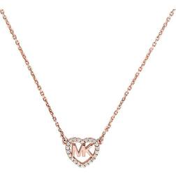 Michael Kors Logo Heart Necklace - Rose Gold/Transparent