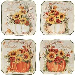 Certified International Harvest Morning Canape Dessert Plate 4 6"