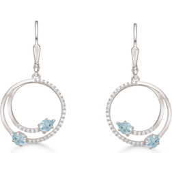 Støvring Design Elegant and Eye-Catching Earrings - Silver/Topaz/Transparent