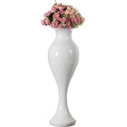 Uniquewise Large White Trumpet Design Modern Flower Floor Vase, for Living, Entryway or Dining, 32 Inch White Vase