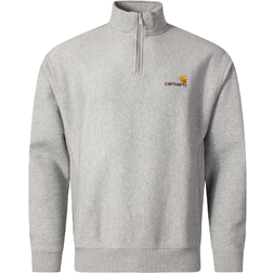 Carhartt Half Zip American Script Sweatshirt - Grey Heather