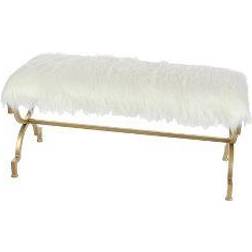 Olivia & May Faux Fur Cushion Settee Bench 42x20"