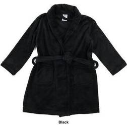 Kid's Leveret Shawl Collar Fleece Robe - Black