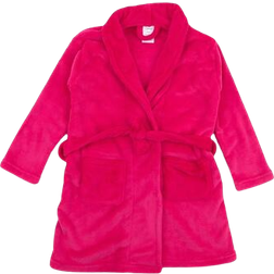 Leveret Kid's Shawl Collar Fleece Robe - Hot Pink