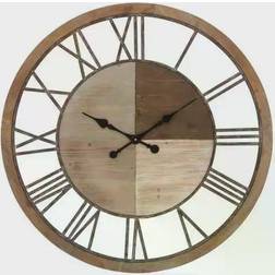 Litton Lane Brown Wood Farmhouse Wall Clock 36"