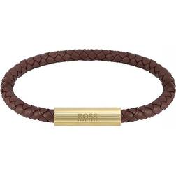 Hugo Boss Braided Bracelet - Gold/Brown