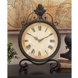 Brown Metal Rustic Clock Table Clock 11"