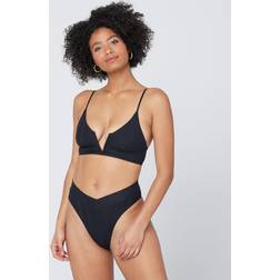 L*Space Pointelle Rib Siren Bikini Top - Black