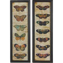 Vintage Butterfly Framed Art 11x36" 2