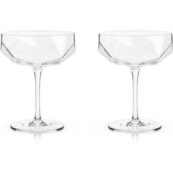 Viski Raye: Faceted Crystal Coupe Wine Glass