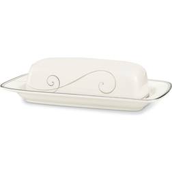 Noritake Dinnerware, Platinum Wave Covered Butter Butter Dish