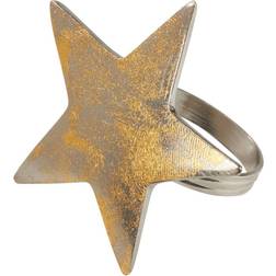 Saro Lifestyle Texture Star Top Napkin Ring 2.5" 4