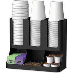 Mind Reader 6-Compartment Coffee Condiment Organizer In Black Black 6 Compartment Kitchenware