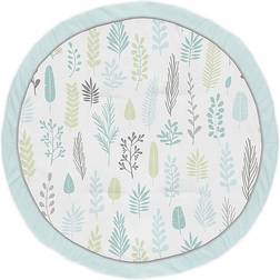 Sweet Jojo Designs Sloth Aqua Leaf Fabric Playmat