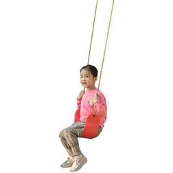 PlayBerg Outdoor Playground Kids Heavy Duty Swing Seat, EVA Belt Swing with Rope for All Ages, Red